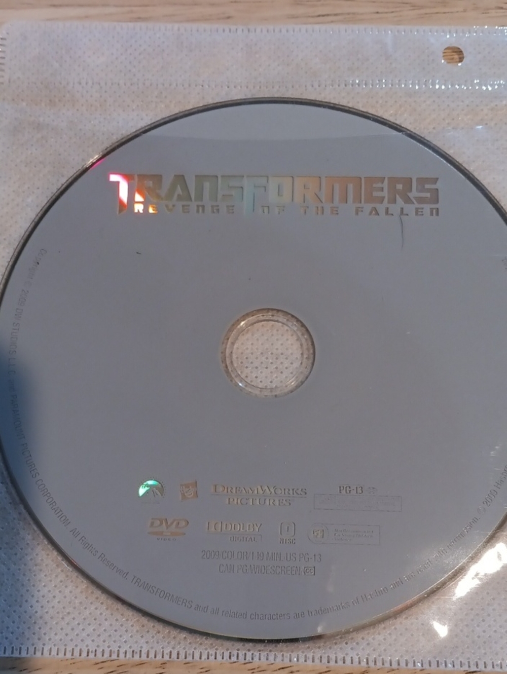 Transformers: Revenge of the Fallen DVD *NO CASE*